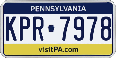PA license plate KPR7978