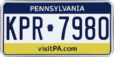 PA license plate KPR7980