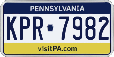 PA license plate KPR7982