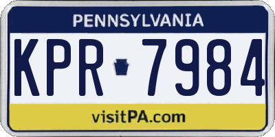 PA license plate KPR7984