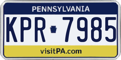 PA license plate KPR7985