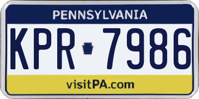 PA license plate KPR7986