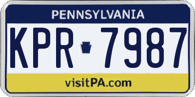 PA license plate KPR7987