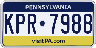 PA license plate KPR7988