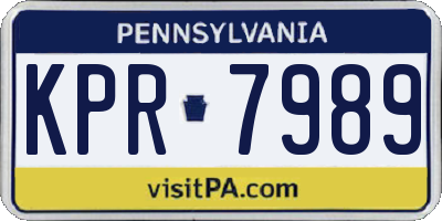 PA license plate KPR7989