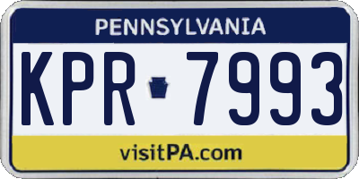 PA license plate KPR7993