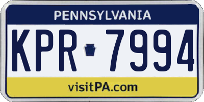 PA license plate KPR7994