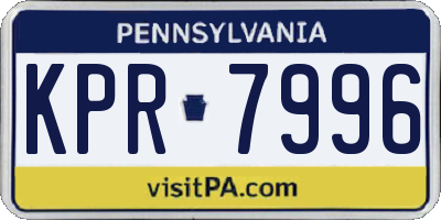 PA license plate KPR7996