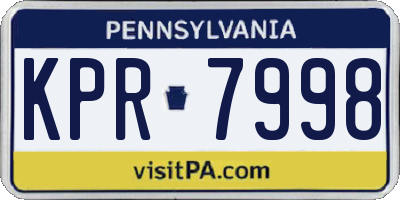 PA license plate KPR7998