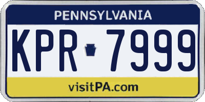 PA license plate KPR7999