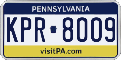 PA license plate KPR8009
