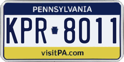 PA license plate KPR8011
