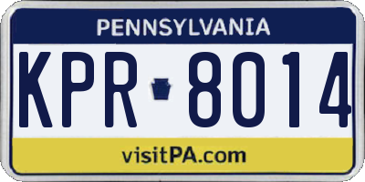 PA license plate KPR8014