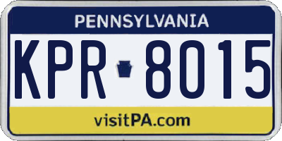 PA license plate KPR8015