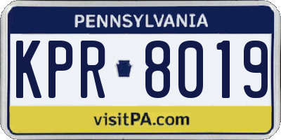 PA license plate KPR8019