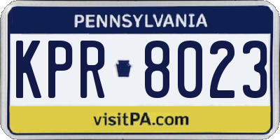 PA license plate KPR8023