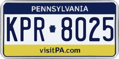 PA license plate KPR8025