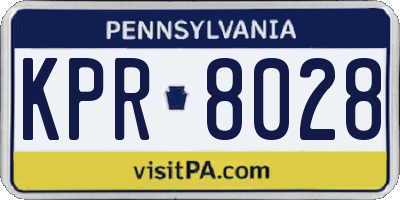 PA license plate KPR8028