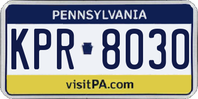 PA license plate KPR8030