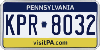 PA license plate KPR8032