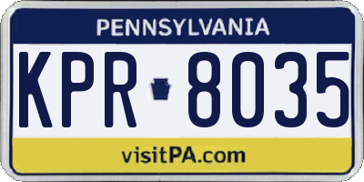 PA license plate KPR8035