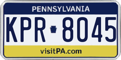 PA license plate KPR8045