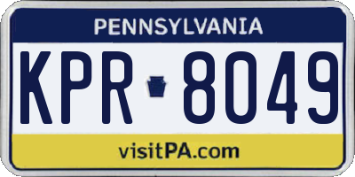 PA license plate KPR8049