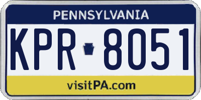 PA license plate KPR8051