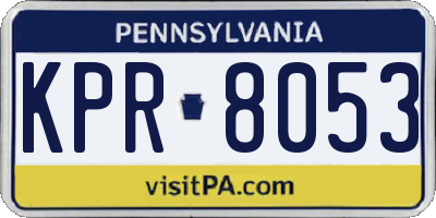 PA license plate KPR8053