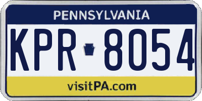 PA license plate KPR8054