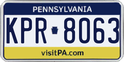 PA license plate KPR8063