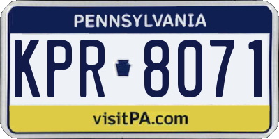 PA license plate KPR8071