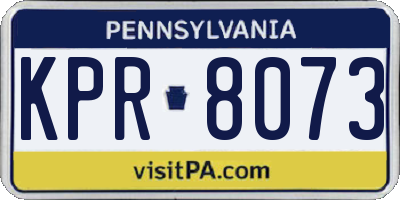 PA license plate KPR8073