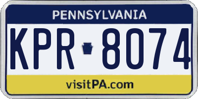 PA license plate KPR8074