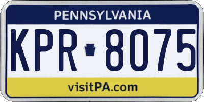 PA license plate KPR8075