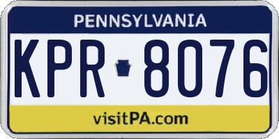 PA license plate KPR8076