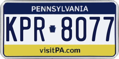 PA license plate KPR8077