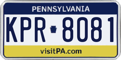 PA license plate KPR8081