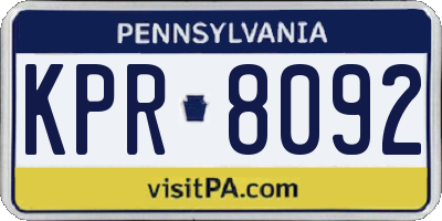 PA license plate KPR8092