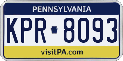 PA license plate KPR8093