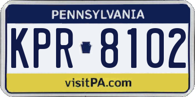 PA license plate KPR8102