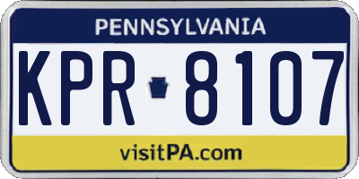 PA license plate KPR8107