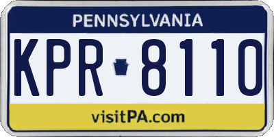 PA license plate KPR8110