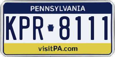 PA license plate KPR8111