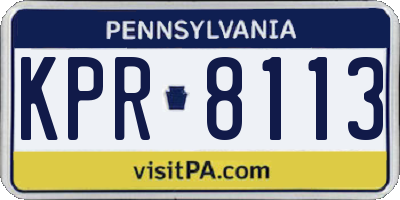 PA license plate KPR8113