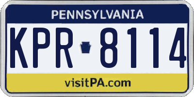 PA license plate KPR8114