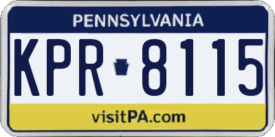 PA license plate KPR8115