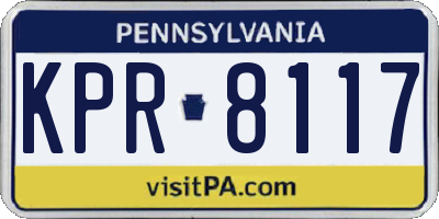 PA license plate KPR8117