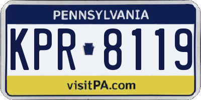 PA license plate KPR8119