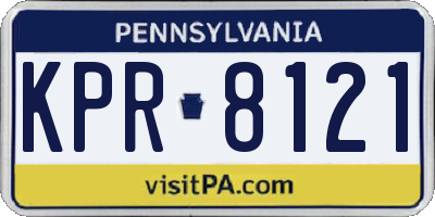 PA license plate KPR8121